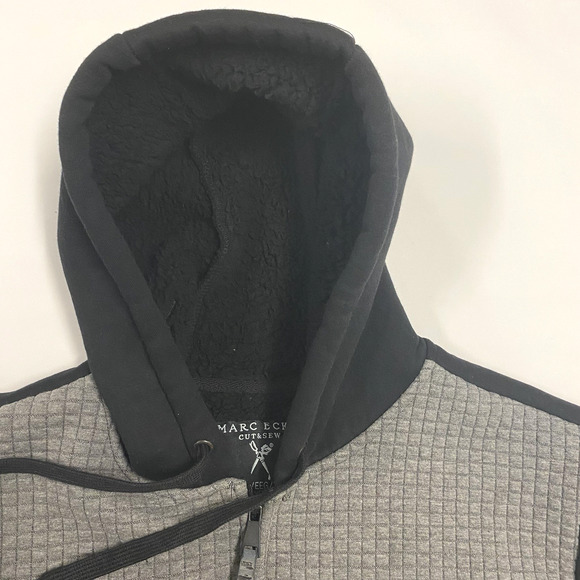 Marc Ecko Cut & Sew Jacket Mens 2XL Black Gray Quilted Full Zip - Picture 2 of 14